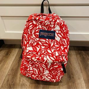 Jansport Red & White Patterned Backpack